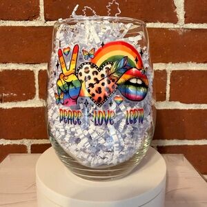 Colorful Peace Love LGBT Glass